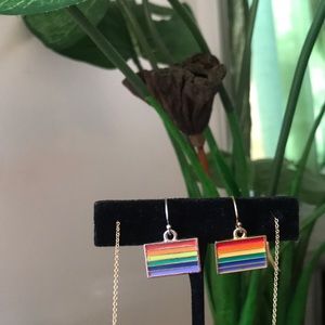 Rainbow flag earring